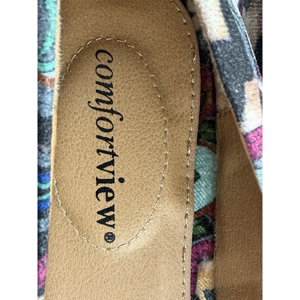 ComfortView Ballet Flats sz 8.5 Wide Multicolor Paisley Print Jaiden Velvet